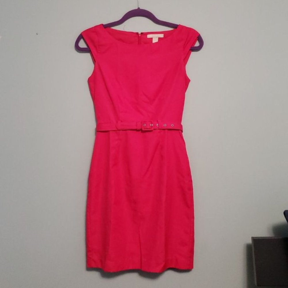Banana Republic Hot Pink Dress with Belt Size 00 Petite